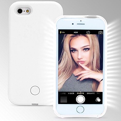 Vahulawa Selfie Light iPhone 7Plus Case, Fashion Luxury Flash Mobile Led Cover, Increase Facial Light, Luminous Cell Phone Light Up Bumper, Protective Shell(White-5.5 in)