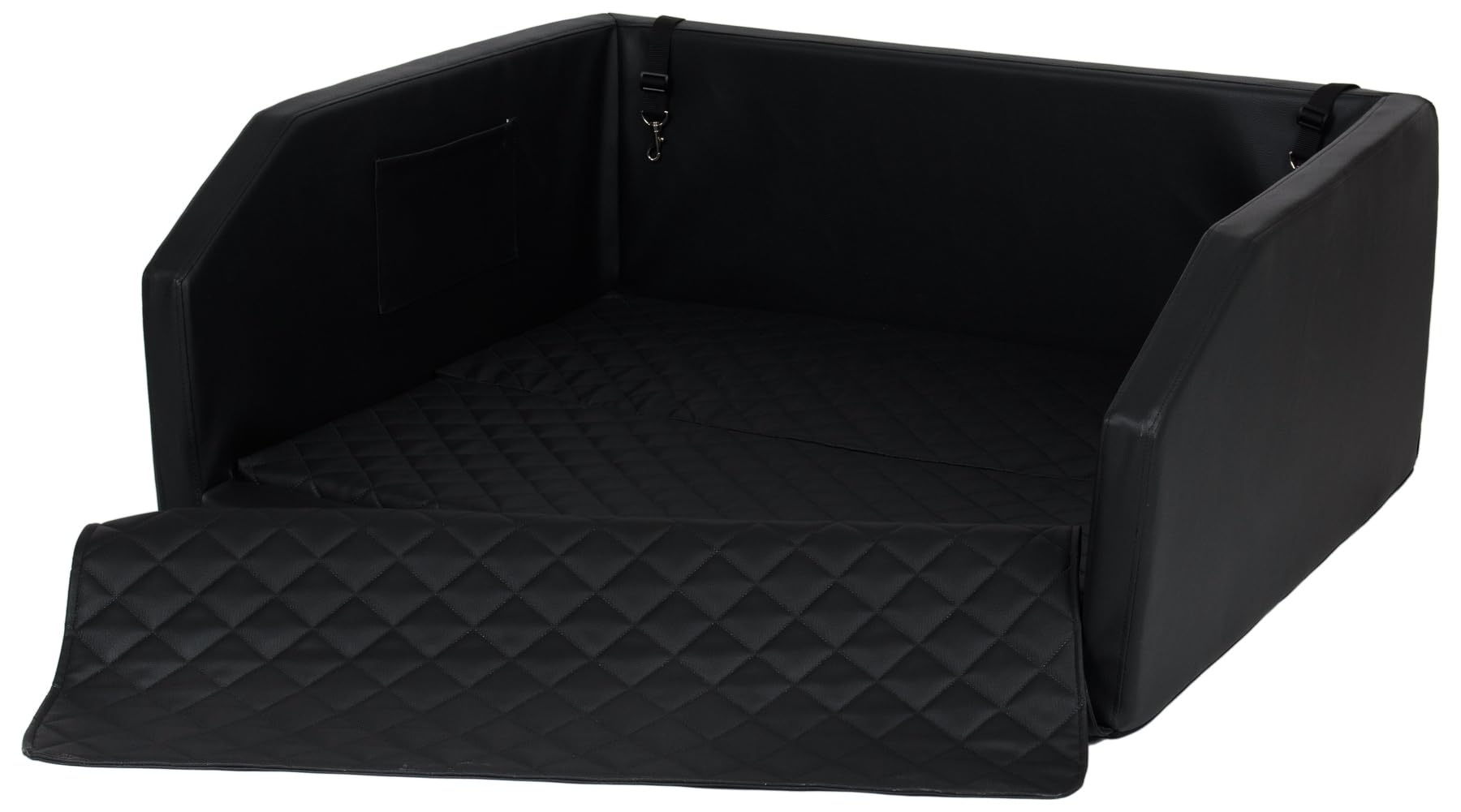 Velinda Transportín Cama de Coche para Perros Maletero colchón 100x90 cm (Color: Negro)