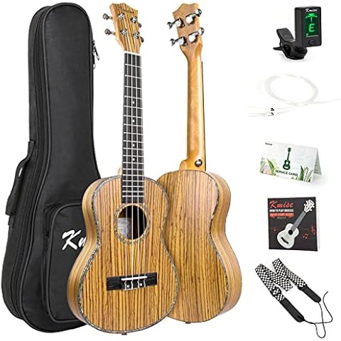 Kmise Zebrawood Ukulele with Accessories Cover