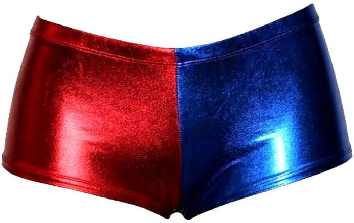 Girls Red & Blue Metallic Hot Pants Shorts Knickers Halloween Costume