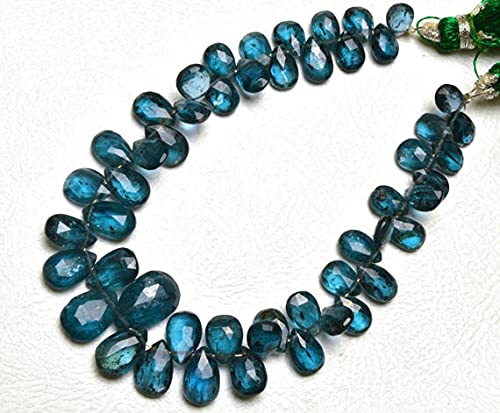 Cyanite foncée naturelle en perles poires facettées LKBEADS pour bijoux DIY