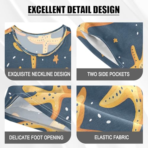 senya Short Sleeve Pajamas Sets Summer Cotton Sleepwear Yellow Starfish4