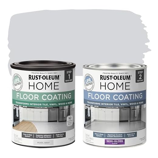 Rust-Oleum 367601 Home Interior Floor Coating Kit, Semi-Gloss Pearl Gray 32 Fl Oz (Pack of 2)