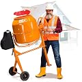 Harigal Electric Cement Mixer, 4.2 cubic Ft, Portable Concrete Mixer Machine, Wheelbarrow Cement Mixing Tools for Stucco
