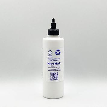 Micro-Mark White Acrylic Primer, 8oz - Made in USA Acrylic Surface Primer for Models, Miniatures, and Crafts