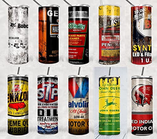 Armyco Collection Oil Filter Tumbler Cup, Custom Mens Mechanic Garage Series Brand Vacuum Coffee Fuel Cup Gift For Him, 20Oz 30Oz, Skinny Double Wall Insulated Cups With Lids Travel Mug, Multicolor #TOP2