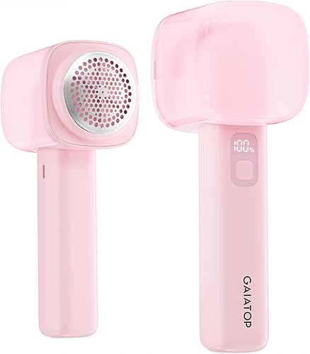 GAIATOP Afeitadora de tela, removedor de pelusa recargable con pantalla LED y cuchillas de 6 hojas, afeitadora eléctrica de 3 velocidades para