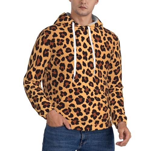 Sweat à capuche homme imprimé léopard vêtement chaud hiver streetwear
