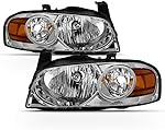 ACANII - For 2004 2005 2006 Nissan Sentra Headlights [OE Style] Chrome Headlamps Replacement Driver + Passenger Side