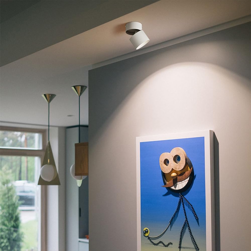 LED Surface Mount Spotlight Accent Lighting Indoor Ceiling Accent Spot Light Fixture 3 Color Mode Directional Spotlights Wall Swivel Lamps for Living Room Bedroom Corridor