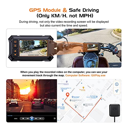 Dashcam para motocicleta con GPS integrado y doble lente impermeable para máxima seguridad vial 4