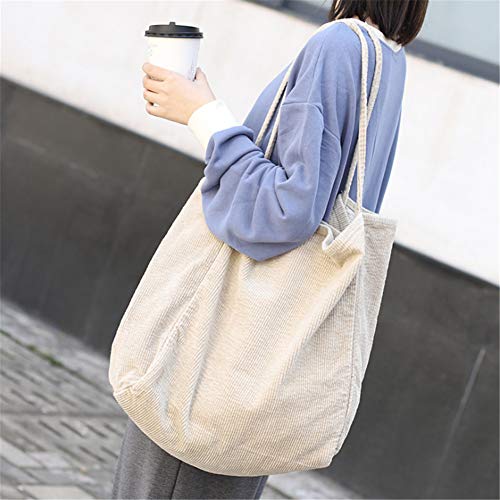 Bolso tipo tote hombro de pana para mujer miniatura 2