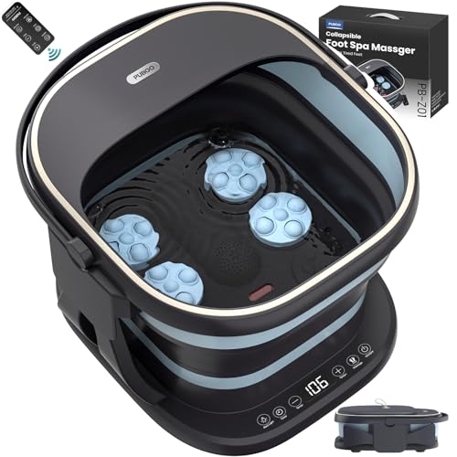 Puboo Collapsible Foot Spa Bath Massager with Heat, 95-115°F Precise Temp Control, Motorized...