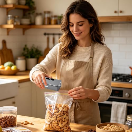 Envasadora al vacío portátil recargable magnética para bolsas de patatas 3
