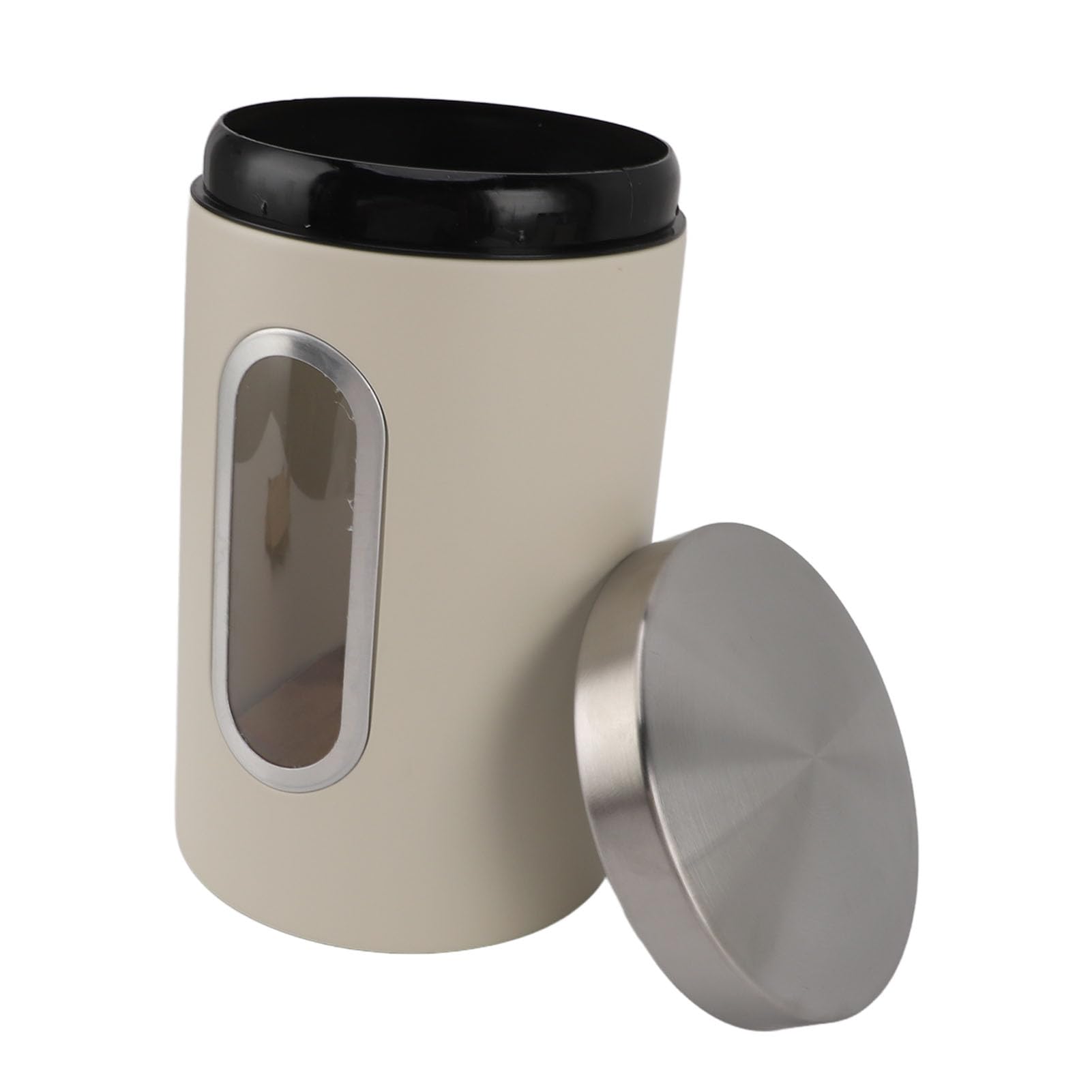 Juego de botes de cocina, recipientes herméticos para almacenar alimentos con tapas, ventana transparente, apilables para ahorrar espacio, para organización de despensa (Beige)