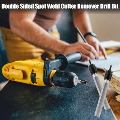 14Pcs Spot Weld Cutter Set, High Speed Steel Double Sided Spot Weld Remover Cutter Drill Bit, 3/8inch Sturdy Welder Cut Rotary Kit, with 11 Cutters for for Power Drill Spot Welding