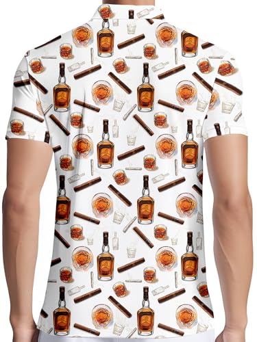 Image of PAGYMO Funny Golf Shirts for Men Crazy Printed Pattern Novelty Moisture Wicking Performance Mens Polo Shirt