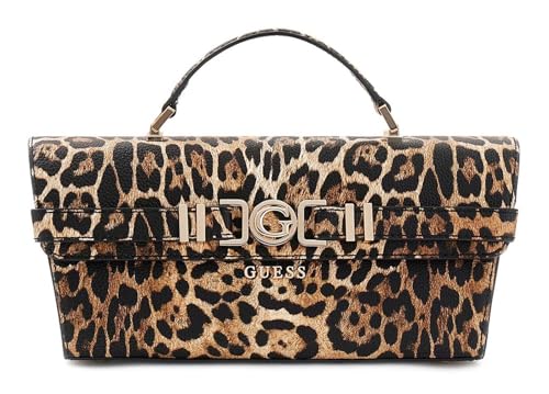 GUESS sac à épaule bandoulière sac à main Cirene Top Handle Flap Bag Leopard brun