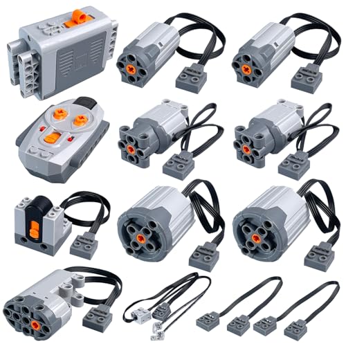 Kit de motor 13 en 1 compatible con Lego Technic, Tech Bricks M L XL Servomotor AA, caja de batería AA de 2.4 G, función de alimentación del receptor de control remoto, compatibilidad dimensional