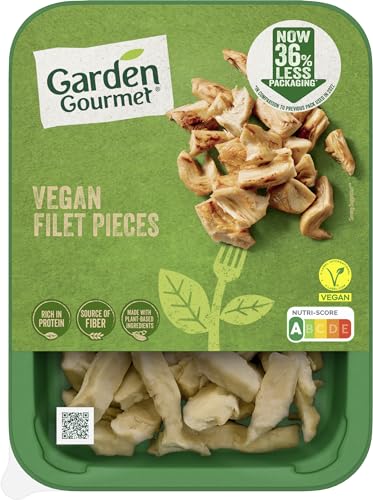 Garden Gourmet Vegan Filet Pieces Refrigerados - Sabor y textura de pollo elaboradas a base de proteina de soja, apto para veganos - 160g (2 porciones)