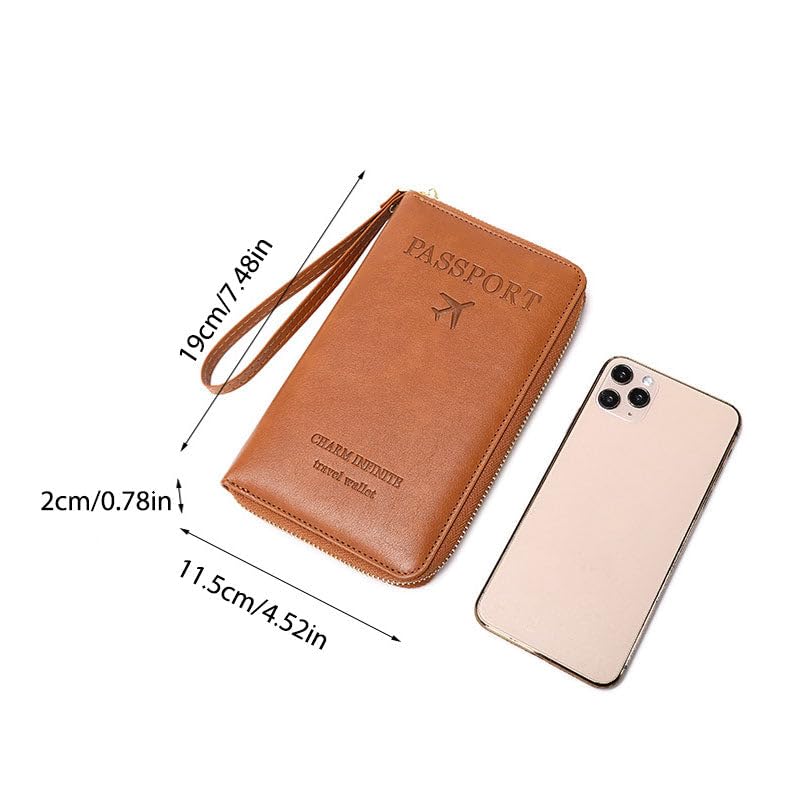 Multi-Functional RFID Passport Wallet (Brown)2