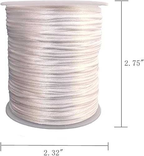 Vista 173 de Cuerda de nailon satinado de 0.059 in para pulseras de macramé, nudos chinos, collares, joyería de 109 yardas (gris plateado) Gris