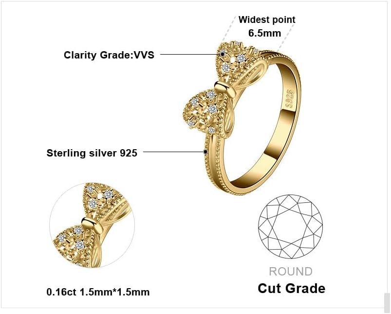 JewelryPalace 14k White Yellow Rose Gold Plated 925 Sterling Silver Rings for Women, Cubic Zirconia Promise Rings for Her, Stackable Wedding Bands Rings for Women Infinity Forever Love Knot Ring - Image 2