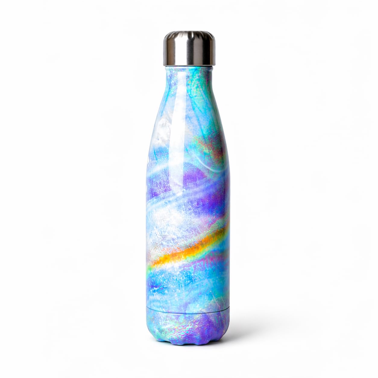 Just Giftz | Insulated Stainless Steel Water Bottle 500ml – Double Wall Vacuum Flask | Keeps Drinks Hot 12Hr & Cold 24Hr | Leak Proof, No Sweat, BPA Free | Reusable Travel Bottle – Cosmic