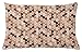 ABAKUHAUS Astratto Federa Fodera Cuscino, Semicerchi nei Toni Marroni, Copricuscino Quadrato Decorativo, 65 cm x 40 cm, Taupe Caramel