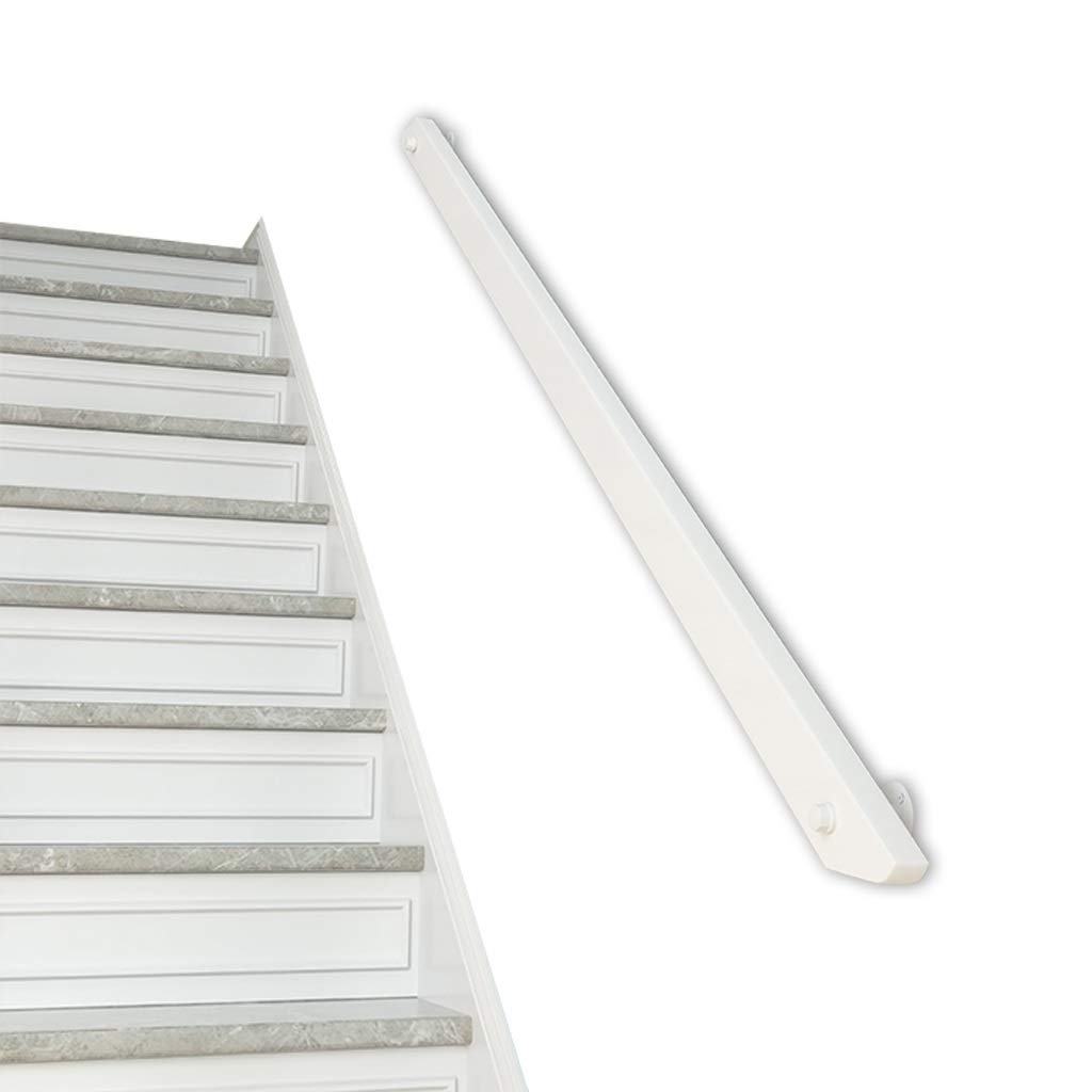 Main courante pour personnes âgées en bois blanc assurant un soutien d'escalier fiable