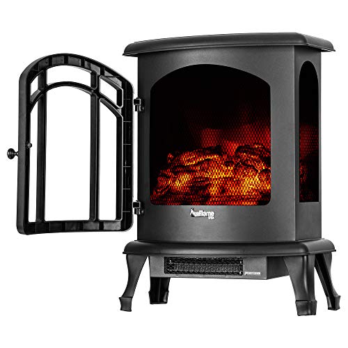E-Flame Usa Tahoe Led Portable Freestanding Electric Fireplace Stove Heater - Realistic 3-D Log And Fire Effect (Black) #TOP5