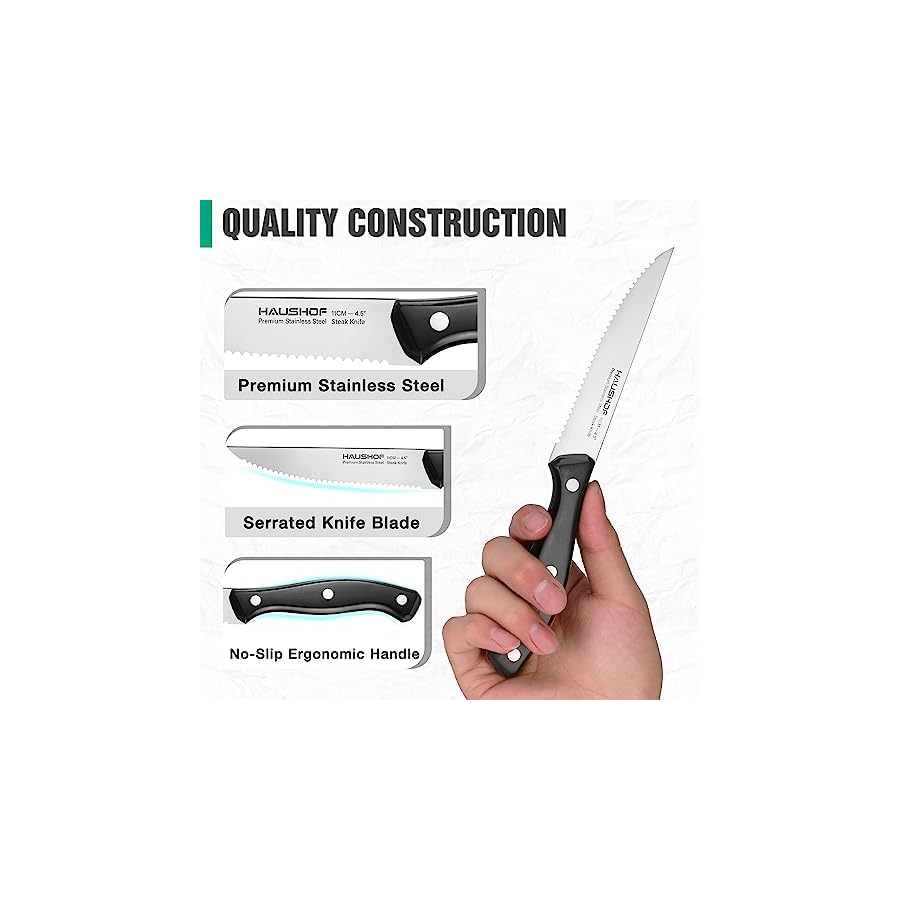 HAUSHOF-Steak-Knives-Set-of-8-Premium-Stainless-Steel-Serrated-Steak-Knife-Set-with-Gift-Box-Full-Tang-and-Ergonomic-Handle-Gifts-Knife-Set-for-Mom-Dad-Wife-and-Husband HAUSHOF Steak Knives Set of 8, Premium Stainless Steel Serrated Steak Knife Set with Gift Box, Full Tang and Ergonomic Handle, Gifts Knife Set for Mom, Dad, Wife and Husband