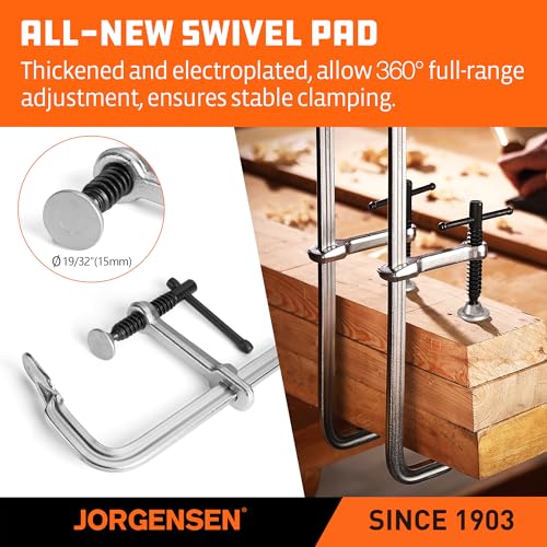Image of Jorgensen 18-Inch Light-Duty Drop Forged Steel Bar Clamps, 2-Pack