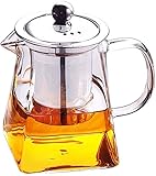 QUSYZD Tetera Tetera Tetera Filtro Acero Inoxidable Resistente al Calor Vidrio de Alta Temperatura Pequeña Flor Té Té Negro Juego Hogar,