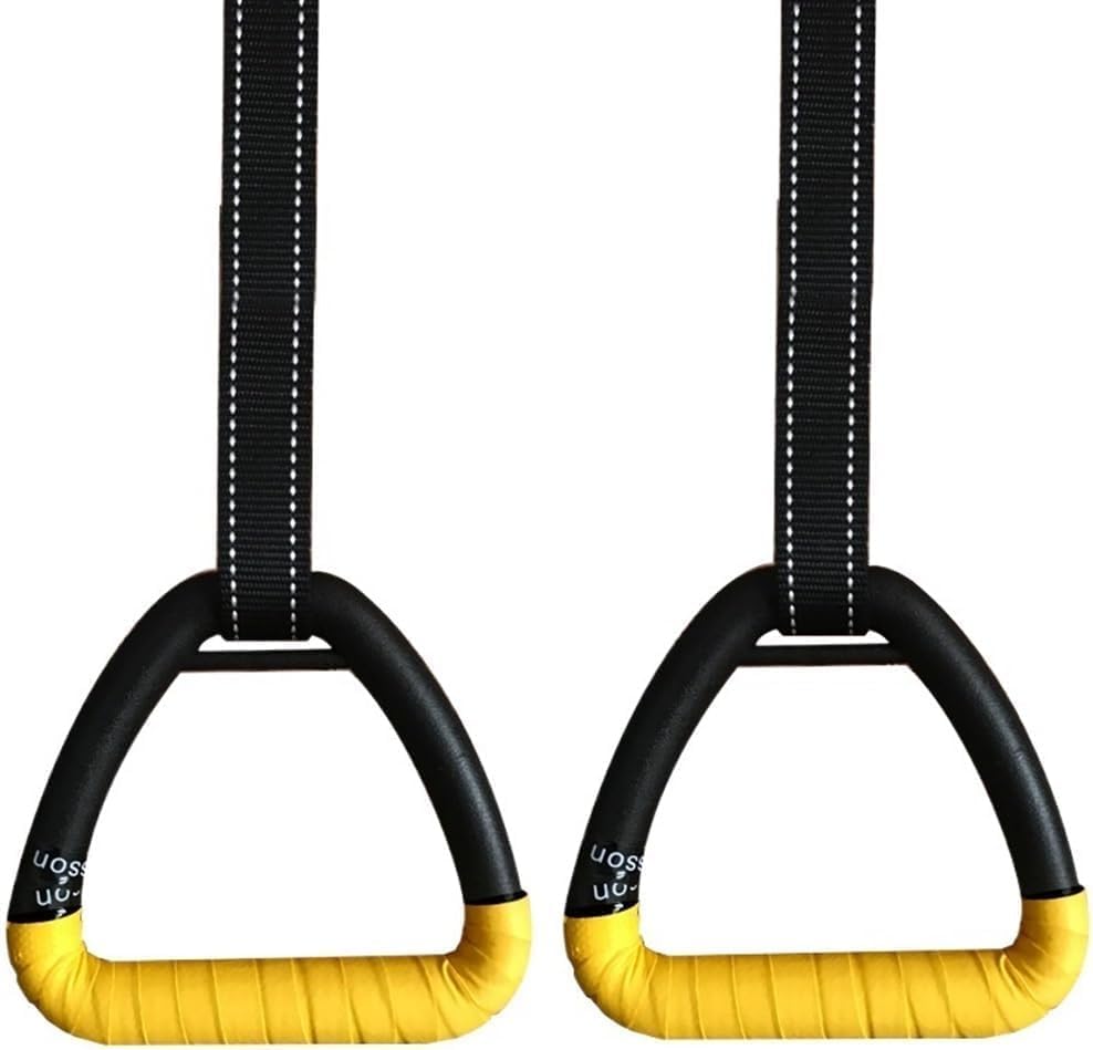 Gymnastics Rings Gymnastics Rings with Adjustable Straps for Adult Kids Full Body Strength Training Pull Ups Fitness Exercise Workout Gym Rings, 1m-Folded Length