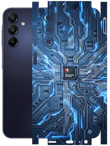 Image of AtOdds - Full Body Back Screen Guard Protector Film - Lamination Wrap Skin Sticker Compatible with Samsung Galaxy A15 (5G) | Scratchproof Matte Finish (Circuit)