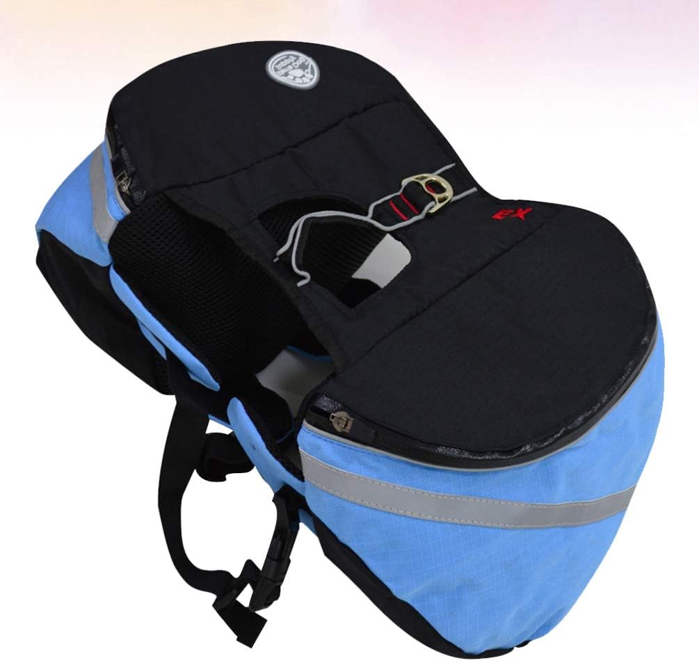 POPETPOP Pet Dog Backpack Portable Outdoor Hound Pack for Travel and Hiking Breathable and Design Fluorescent Safety Band s
