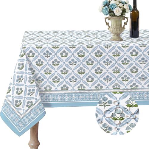 pickyNproud Waterproof Tablecloth Floral Table Cloth Spill Proof Rectangle Tablecloths for Dining Room, Wipeable Fabric Table Cover for Kitchen