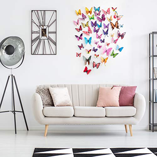 Mozuve 120Pcs Butterfly Wall Decor, Removable 3D Butterfly Wall Decals, Butterflies Decoration Suitable For Diy Kids Nursery, Bedroom Decor, Tv Wall, Wedding, Birthday Etc #TOP5