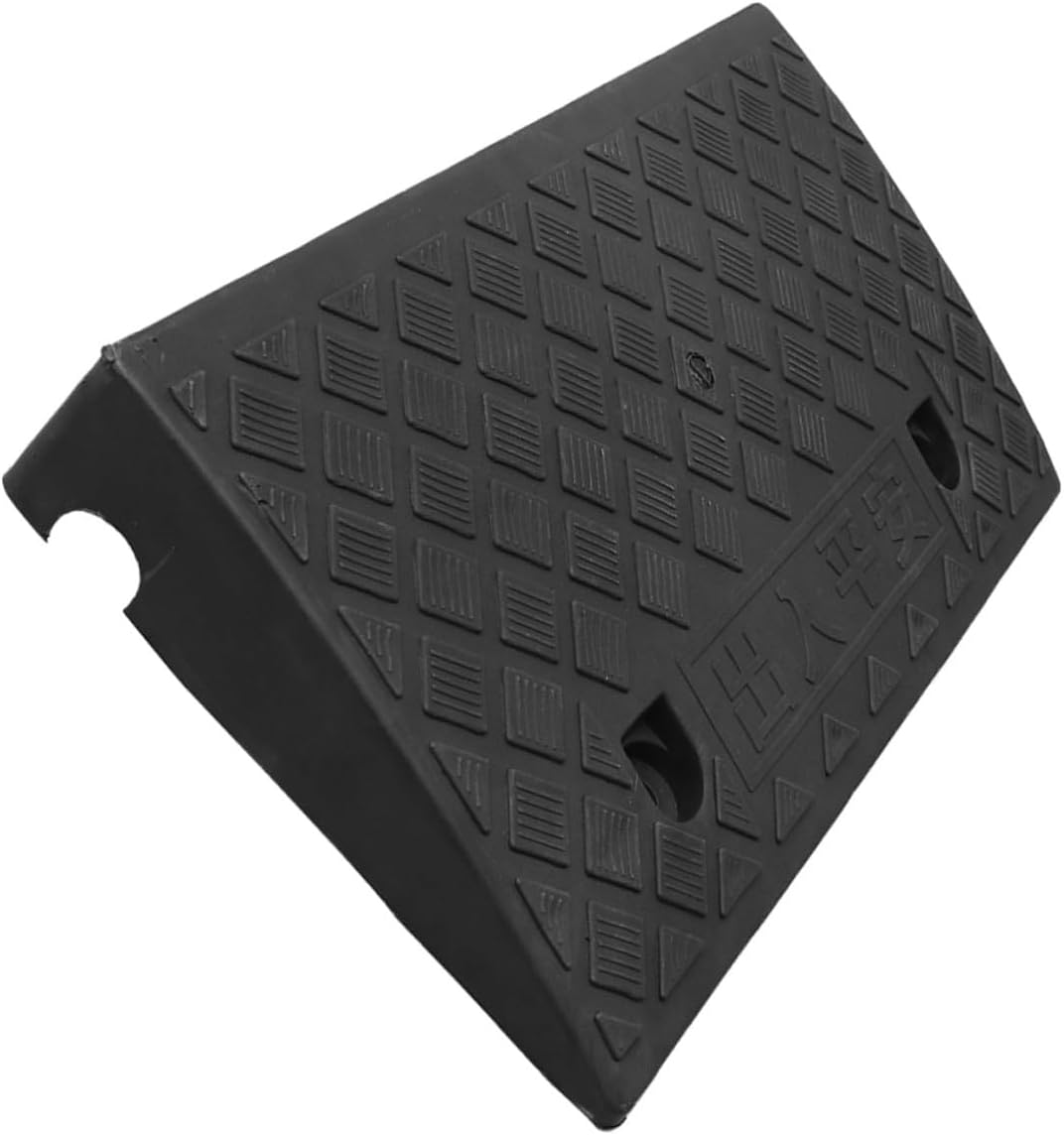 Plastic Curb Ramp Threshold Ramp 50x27x9cm Vehicle Loading Slope for Cars Scooters Motorcycles Black Rubber Triangular Pad