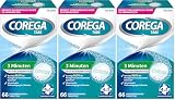 Corega Reinigungs-TABS 3 Minuten für herausnehmbaren Zahnersatz/dritte Zähne, Gebissreinigungstabletten, 1x66 (Packung mit 3)