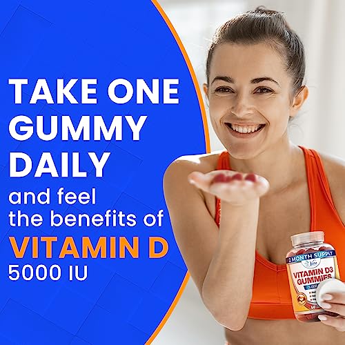 Vitamin D Gummies For Adults Kids 5000 Iu - Chewable D3 Gummies Supplement For Women Men 2 Month Supply Vit D Gummy Tasty Chewables #TOP2