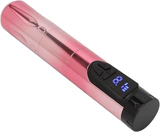 Wireless Cartridge Tattoo Pen, Long Endurance OLED Screen Tattoo Power Supply Pen 10000RPM Speed Comfortable Grip with 2 Battery for Tattoo Shop (Red)