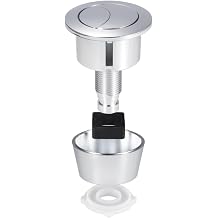 1PC Universal Toilet Push Button Flush Replacement Kit Chrome Plated Toilet Dual Flush Toilet Buttons Cable Operated Replacement Kit for Side Button,20mm top Button,40mm Cistern Lid Holes