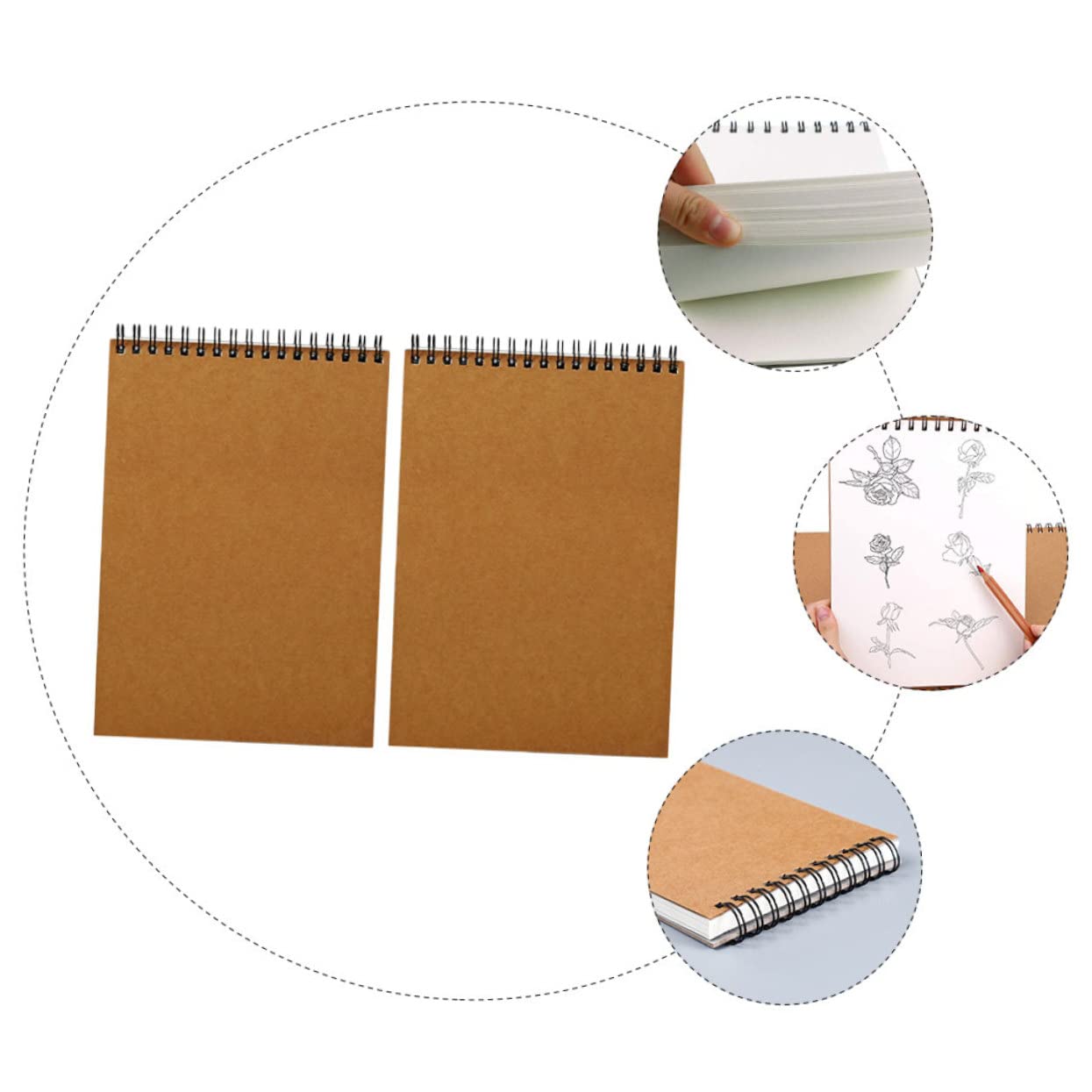 STOBOK 2pezzi Taccuino Spirale Blocco Note Leggero Per Schizzi e Disegni Rilegatura Spirale Per Uso Quotidiano Per Casa Ufficio e Scuola
