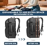 Travel Backpack for Men, Expandable Carry on Backpack, TSA 17.3 inch Laptop Bag Flight Approved, Lightweight Business Luggage Bag, Travel Gifts for Men Women, Black - Image 2