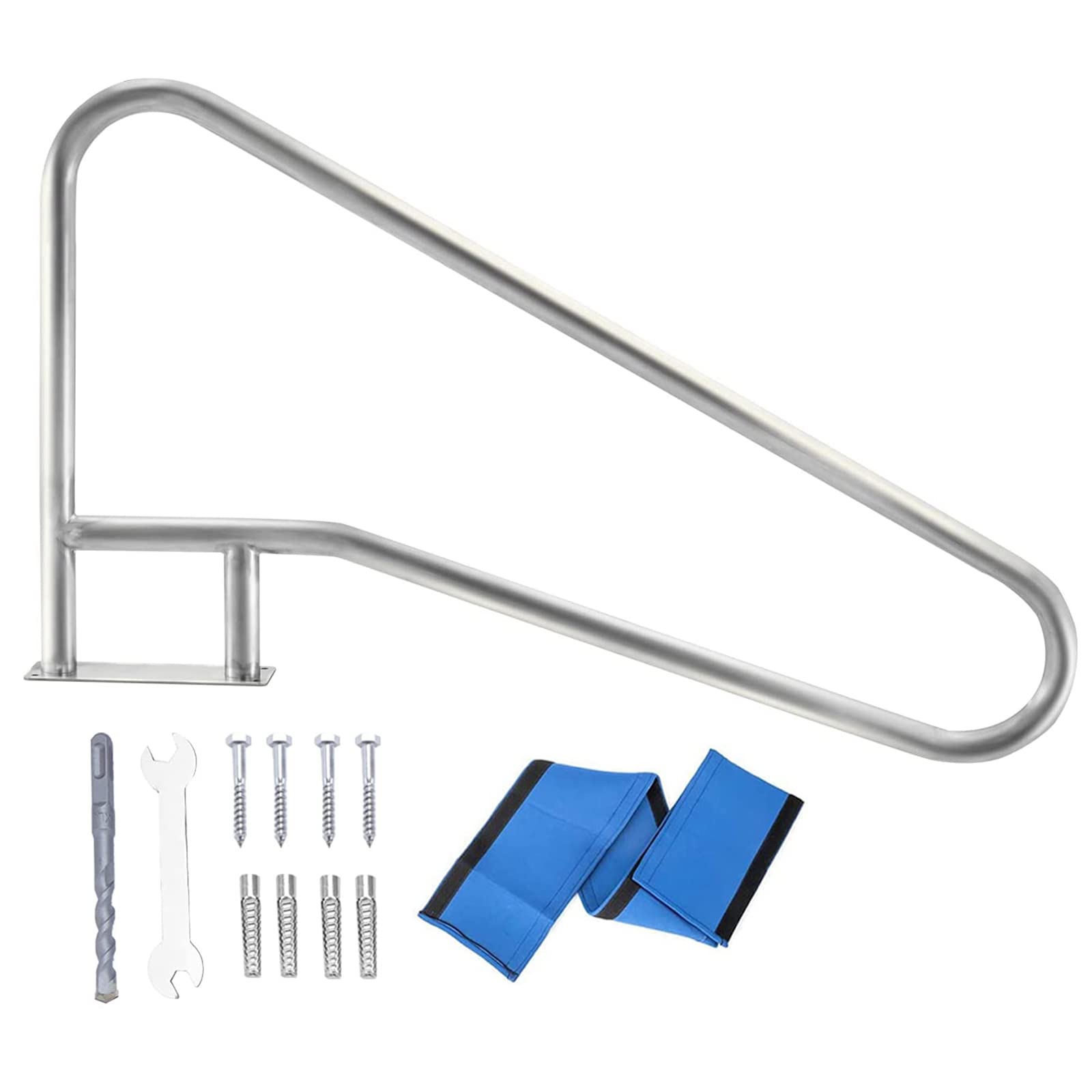 Swimming Pool Safety Hand Rail Swimming Pools Handrails for Inground Pool, Pool Safety Handrail with Quick Mount Base, Stainless Steel Pool Railing, Easy Mount Hand Grab Rail