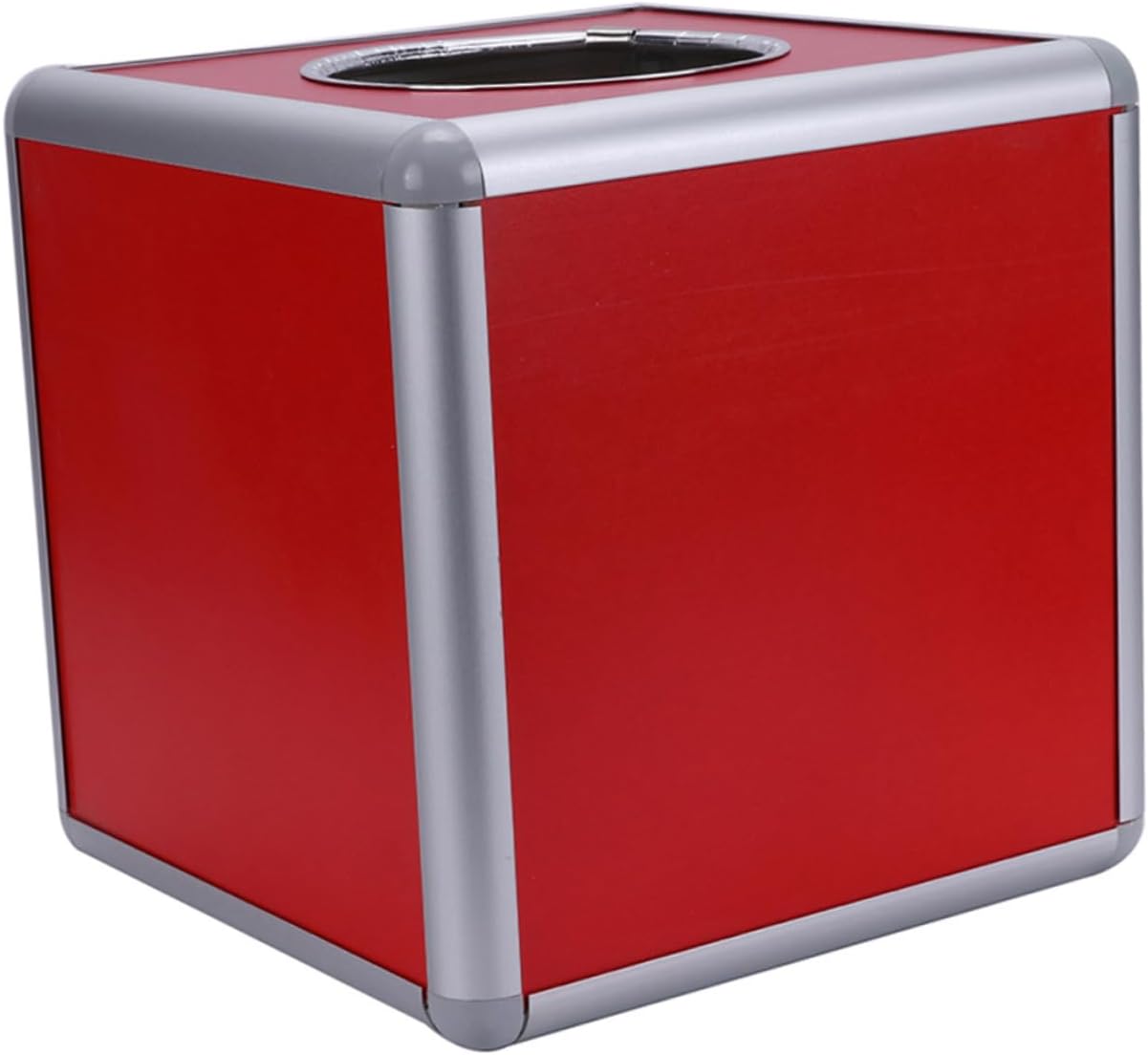 Lurrose Red Lottery Box Multi-Purpose Suggestion Box Slot Sturdy Metal Container for Raffles Donations and Party Events