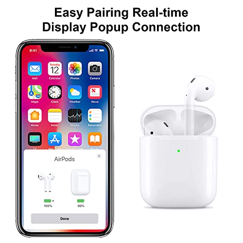 Airpods Charging Case Compatible For Airpods 1&2, Rantuns Wireless Charger Replacement Case For Air Pod, 450Mah Battery With Bluetooth Pairing Sync Button, No Earbuds Include, White #TOP3