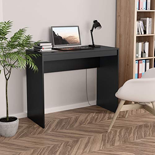 Chaduof Schreibtisch Schwarz 90x40x72 cm Holzwerkstoff, Gaming Tisch, Computertisch, Computer Desk, Office Table, Bürotisch, Arbeitstisch, Nähtisch, Pc Tisch